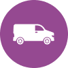 White commercial van icon inside a solid purple circle, representing a generic commercial vehicle.