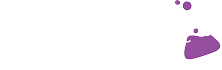 Logo for Prime Graphics Lab featuring bold white text that says "PRIME" with "GRAPHICS LAB" in smaller font below, and a tilted purple beaker with bubbles to the right, representing creativity and design.