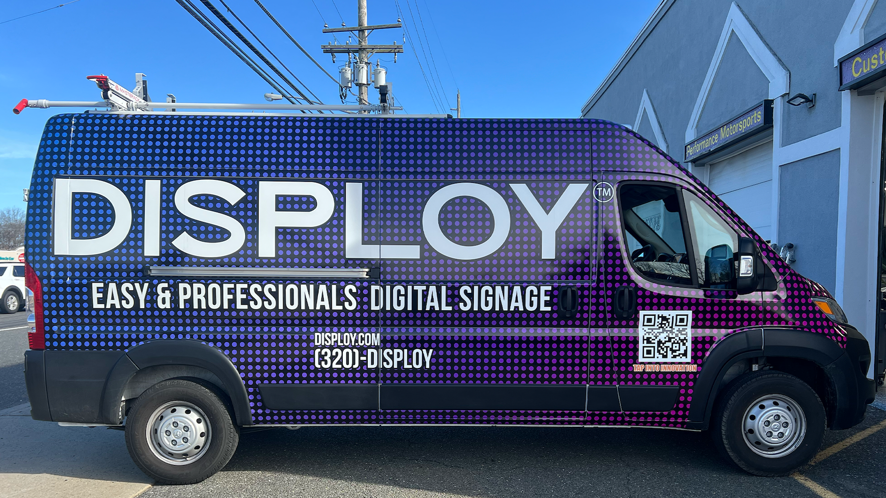 Commercial van fully wrapped with custom vinyl graphics by Prime Graphics Lab, showcasing bold branding and vibrant colors.